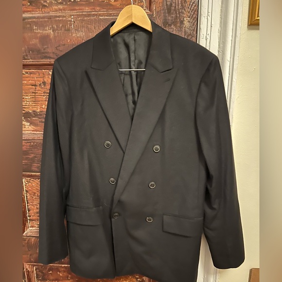 Theory Men’s Black Double-Breasted Blazer